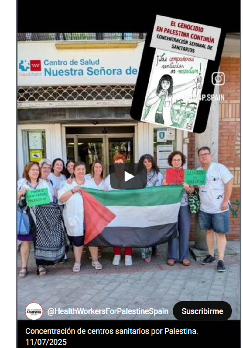 Por Paletina. Concentración profesionales, los viernes, ante el centro sanitario