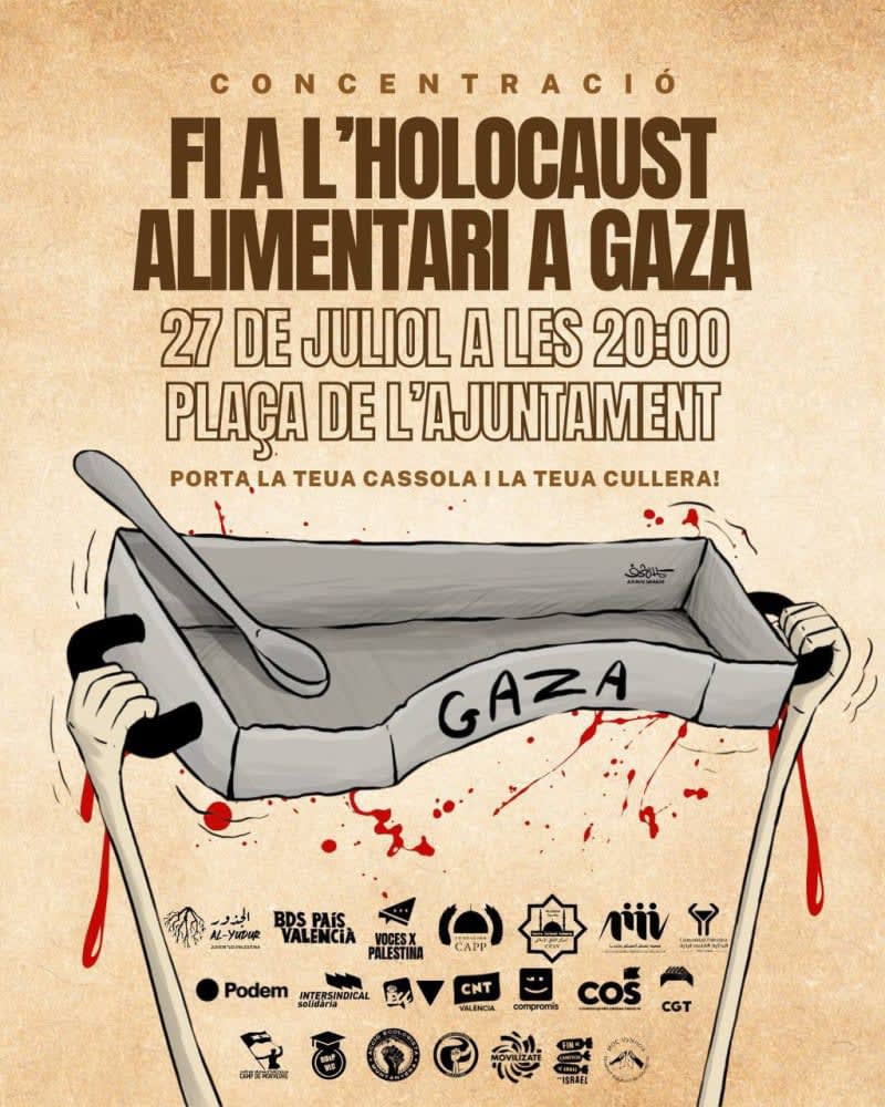 Concentració València, Diumenge 27 de juliol 🕚 20h 📍 Plaça de l'Ajuntament