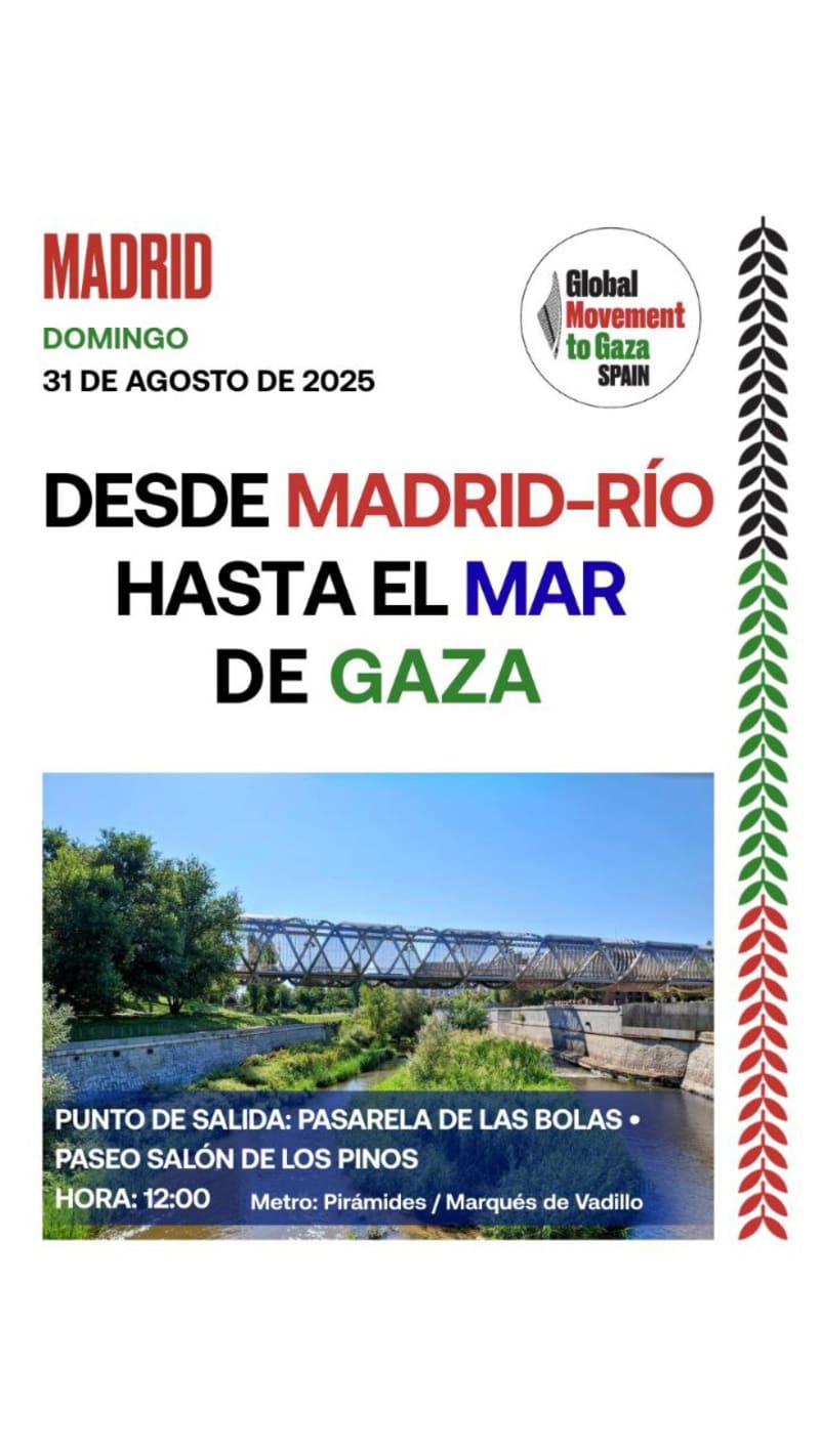 Concentración Madrid-Río hasta el Mar. 31 agosto, 12,00 h. Puente de la Arganzuela