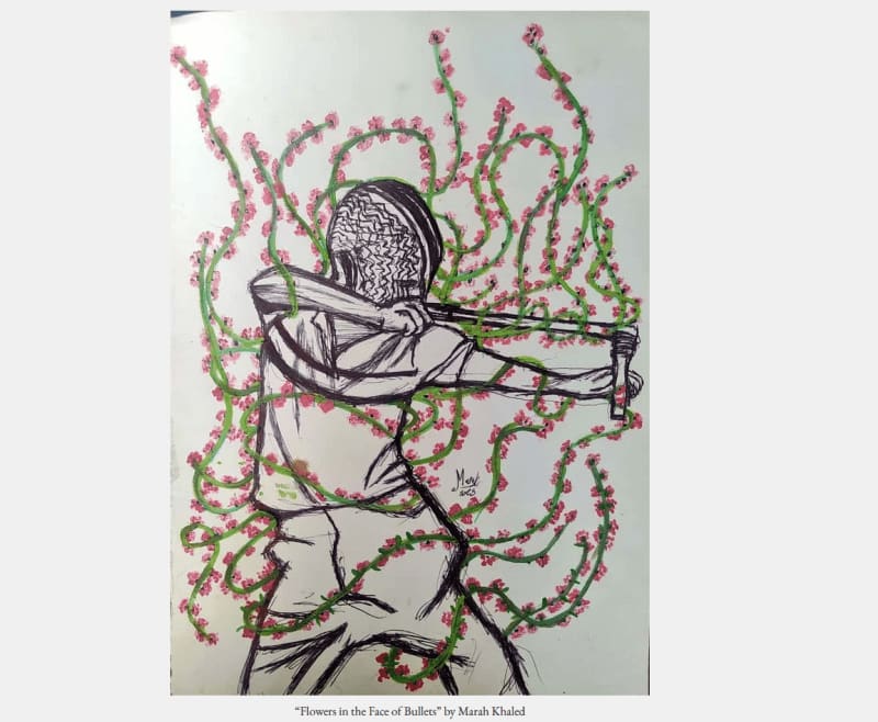  Marah Khaled in Gaza. Drawings. Dibujos ENG ESP