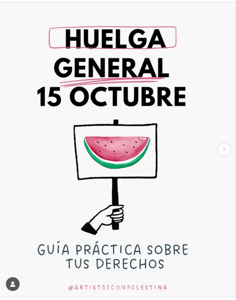 Guía práctica sobre tus derechos. Huelga general 15 octubre, por Palestina