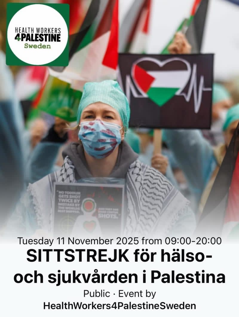 Sittstrejk 11 november kl. 09 - 20 utanför riksdagen