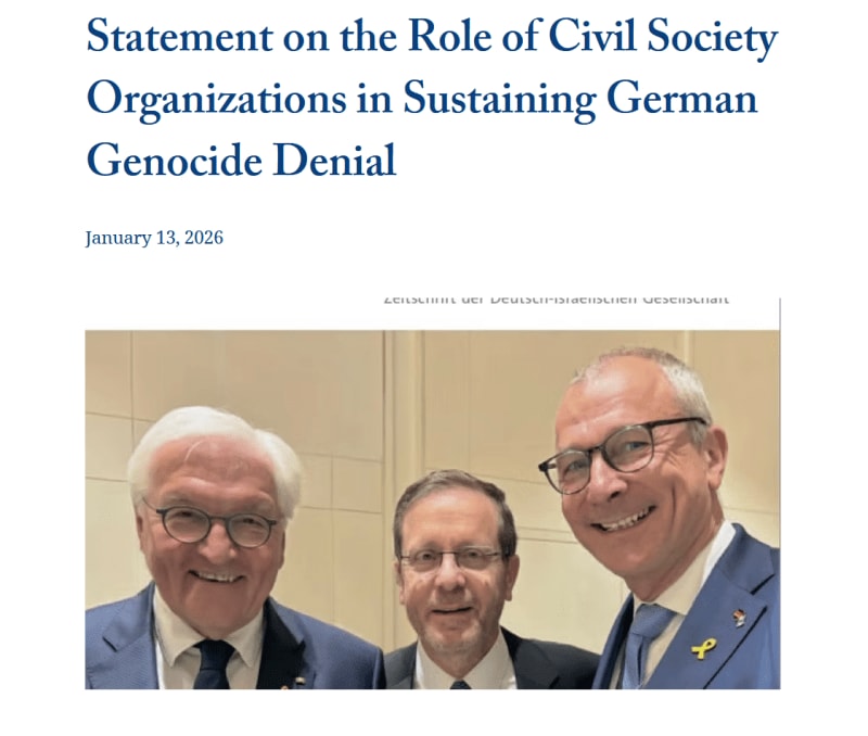 Lemkin Institute for Genocide Prevention condemns the denialist German narratives. Condena del Lemkin Instituto para la Prevención del Genocidio a la posición alemana a favor del sionismo en Israel ENG ESP