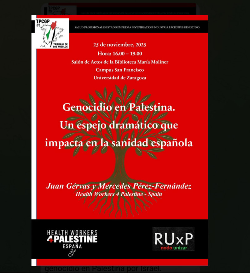 Vídeo. "Genocidio en Palestina. Un espejo dramático que impacta en la sanidad española" Vídeo 90 min