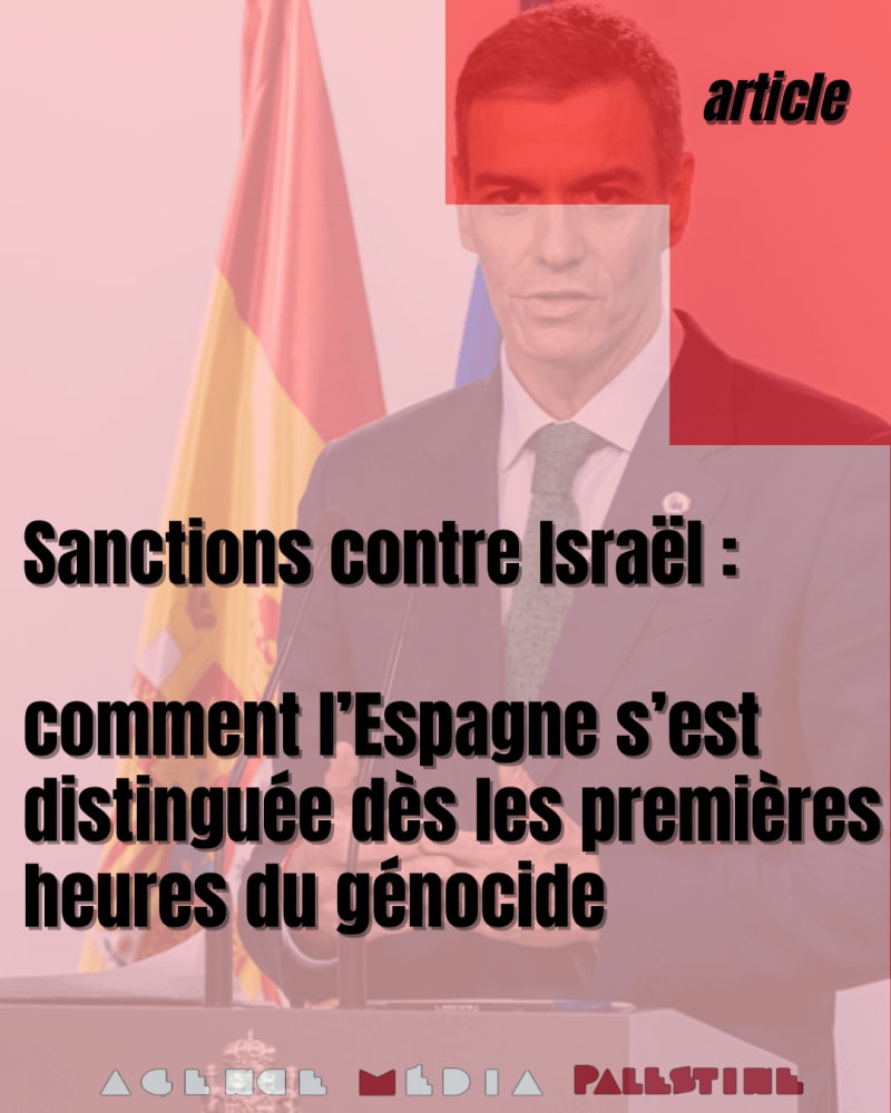 Palestine. C’est l’Espagne qui sauve l’honneur de l’Europe. España está "salvando el honor de Europa". Spain is "saving Europe's honor". FRA ESP ENG