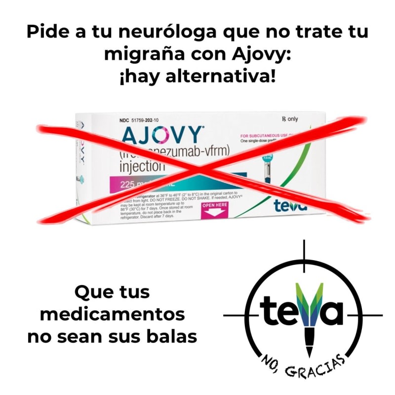 Carta a la ministra de Sanidad, España: Ajovy (Teva) ilegal propaganda directa al consumidor. Letter to the Minister of Health, Spain: Ajovy (Teva) illegal direct-to-consumer advertising. ESP ENG