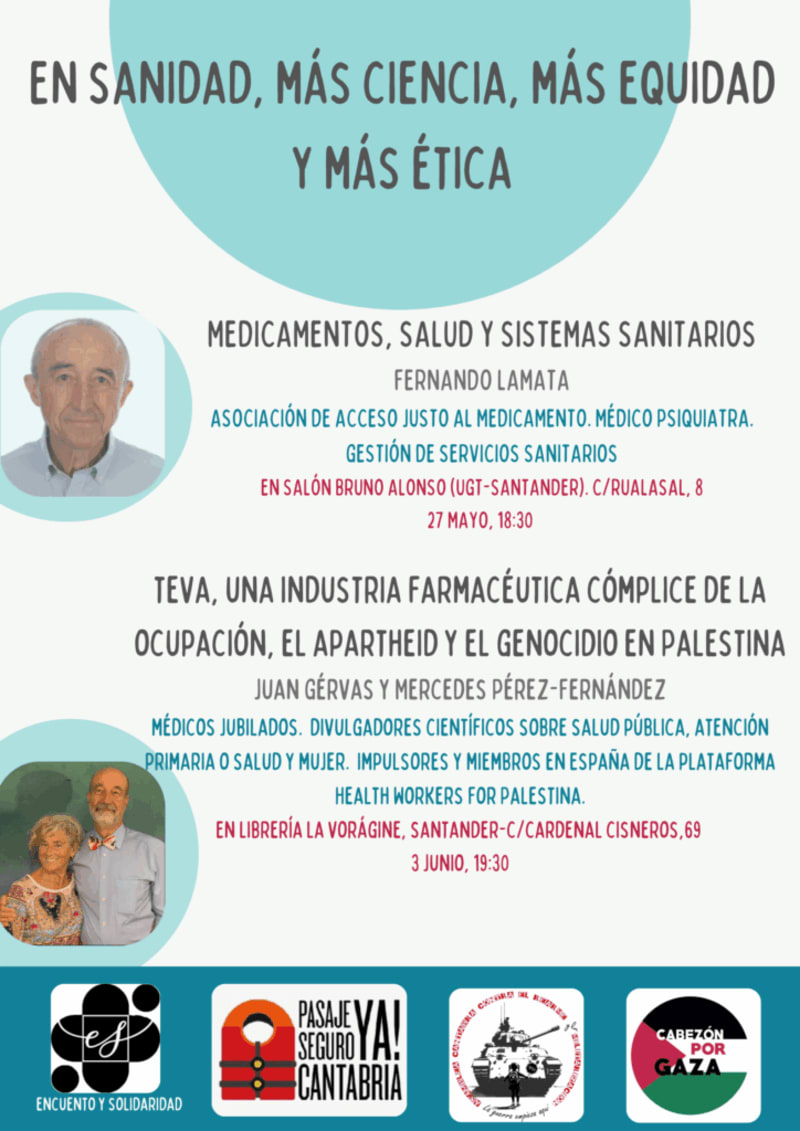 Santander 27 de mayo (miércoles) y 3 de junio (miércoles). Ética y medicamentos. Teva