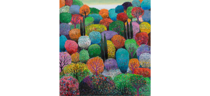 "Wadi Qana" (2025) by Nabil Anani. Acrylic. Acrílico, de Nabil Anani. "Wadi Qana"
