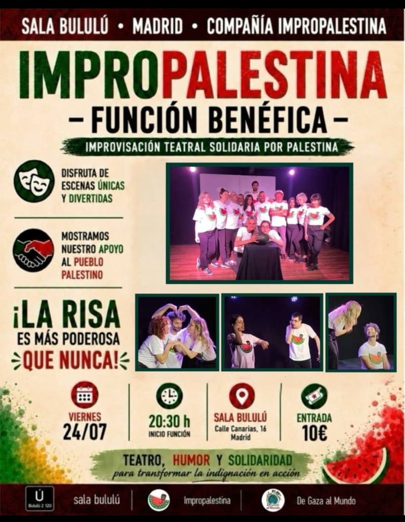 ImproPalestina 24 julio, 20:30 h, Madrid, Sala Bululú (Calle Canarias, 14)