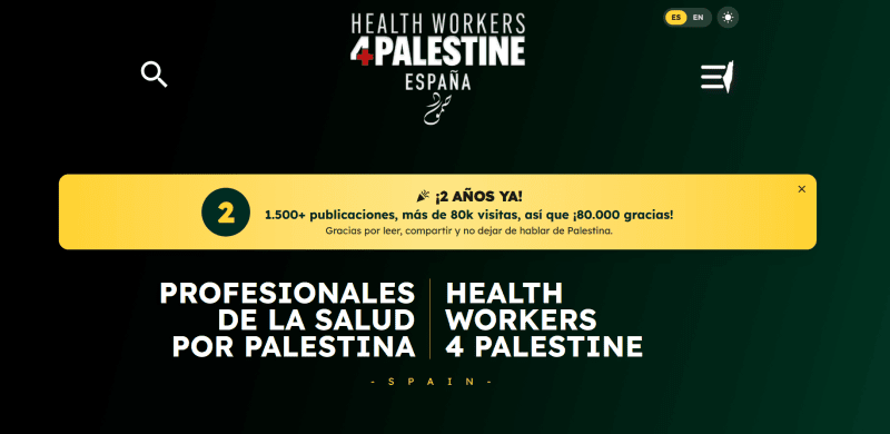 2 años de Health Workers For Palestine, Spain. Un poco de historia