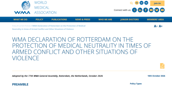 An international medical disgrace: World Medical Association "Declaration of Rotterdam"
