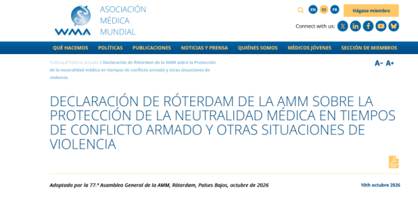 Una vergüenza médica internacional: la "Declaración de Rotterdam" de la Asociación Médica Mundial AMM