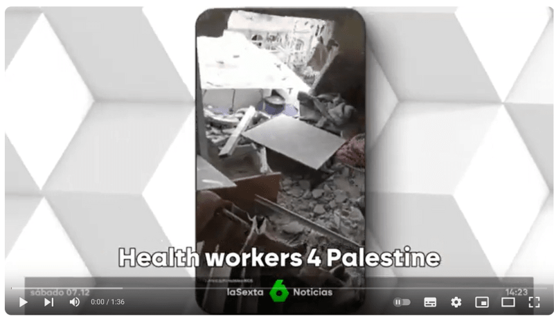 Daños y asesinatos sanitarios selectivos en Gaza.