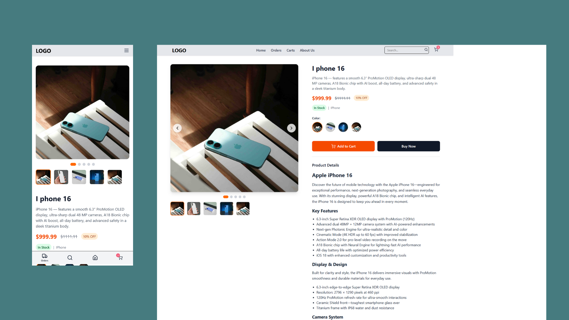 E-COM Admin Dashboard built with React.js