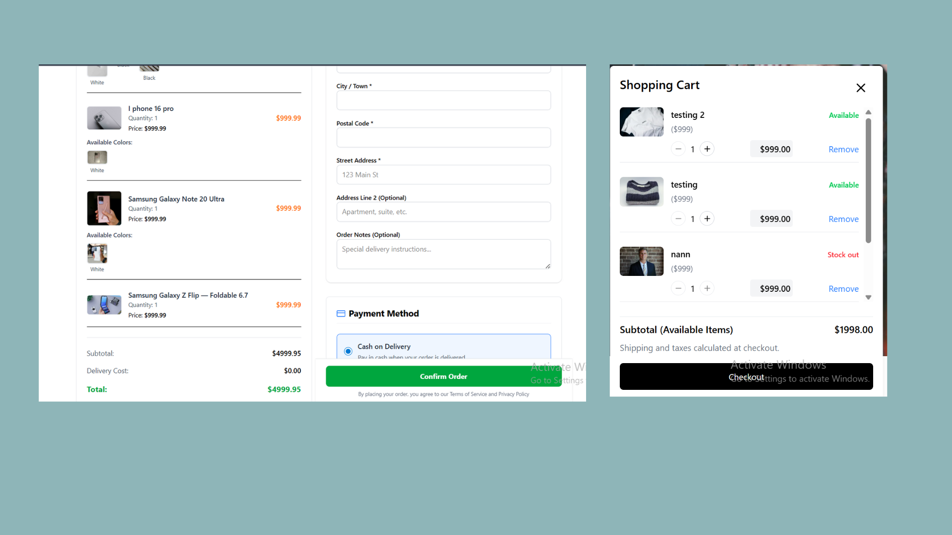 E-COM Admin Dashboard built with React.js