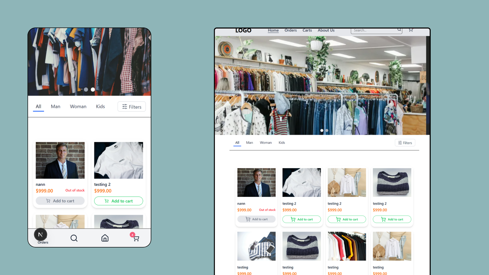 E-COM Admin Dashboard built with React.js