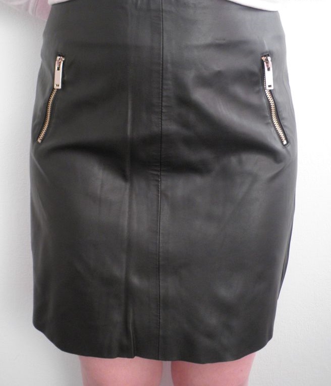 Jupe simili cuir marron