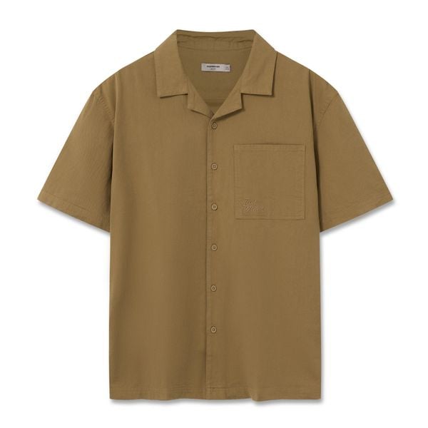 Áo Sơ Mi Cuban Kaki Nam Tay Ngắn Retro Style Form Boxy