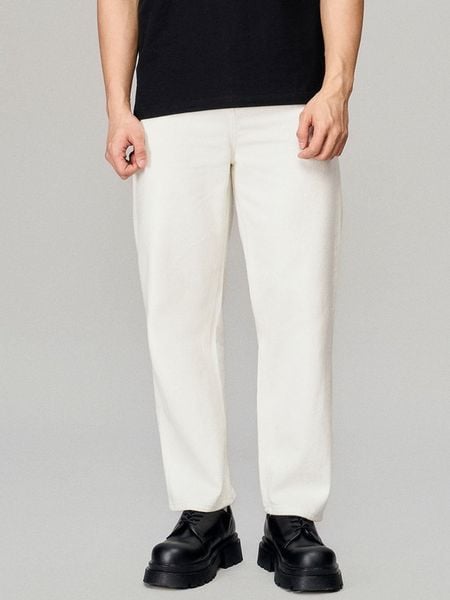 Quần Jeans Nam Cotton Offwhite Form Baggy