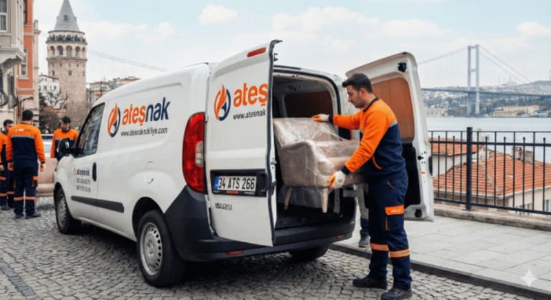 Parça eşya taşıyan Ateşnak aracı