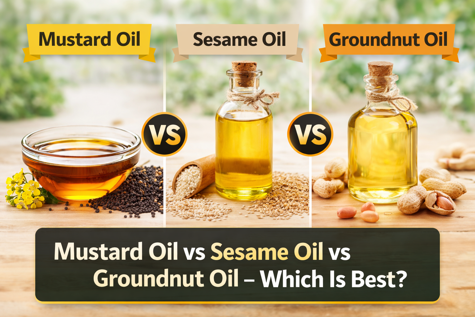Mustard Oil vs Sesame Oil vs Groundnut Oil – Which Is Best?