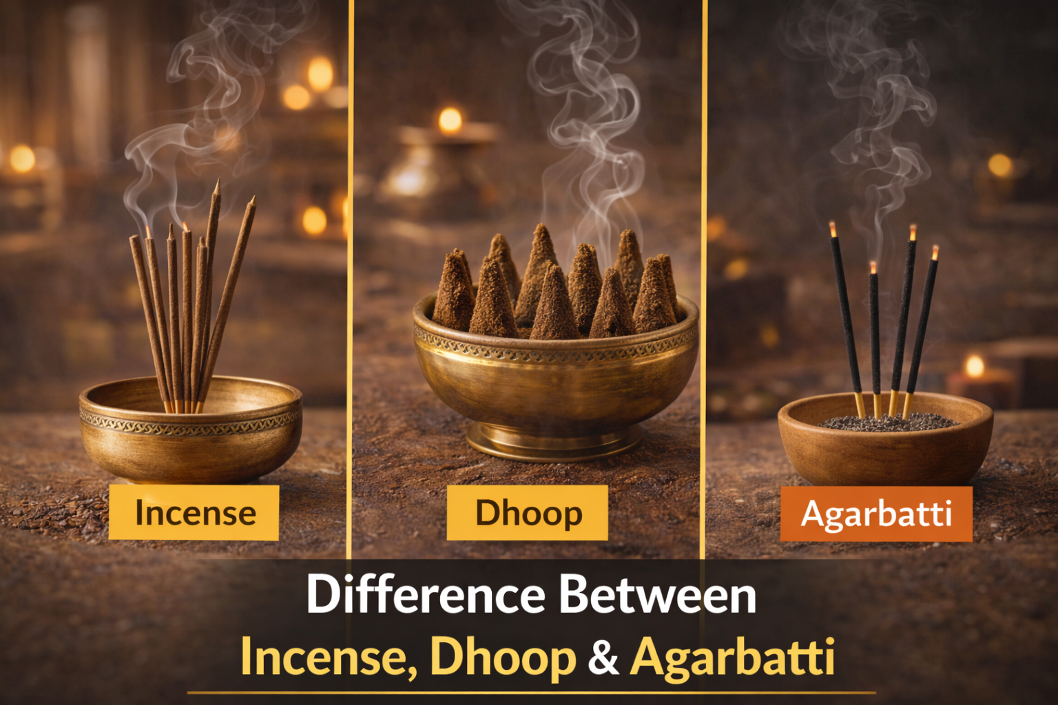 Difference Between Incense, Dhoop & Agarbatti