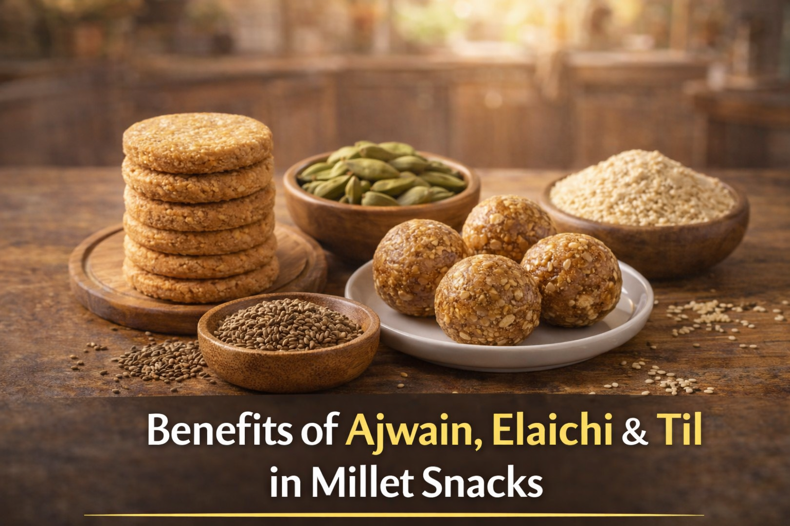  Benefits of Ajwain, Elaichi & Til in Millet Snacks