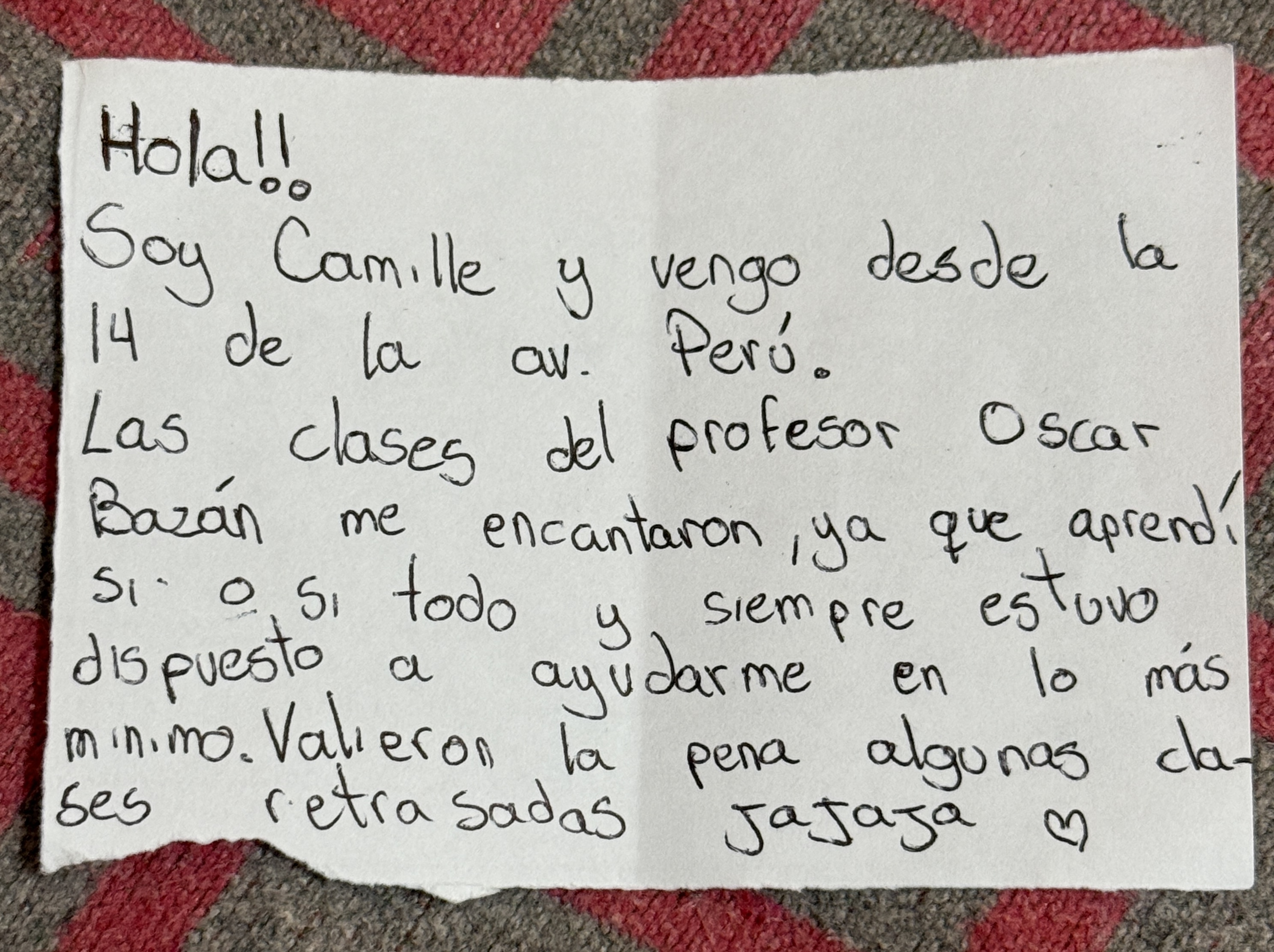 Foto del testimonio