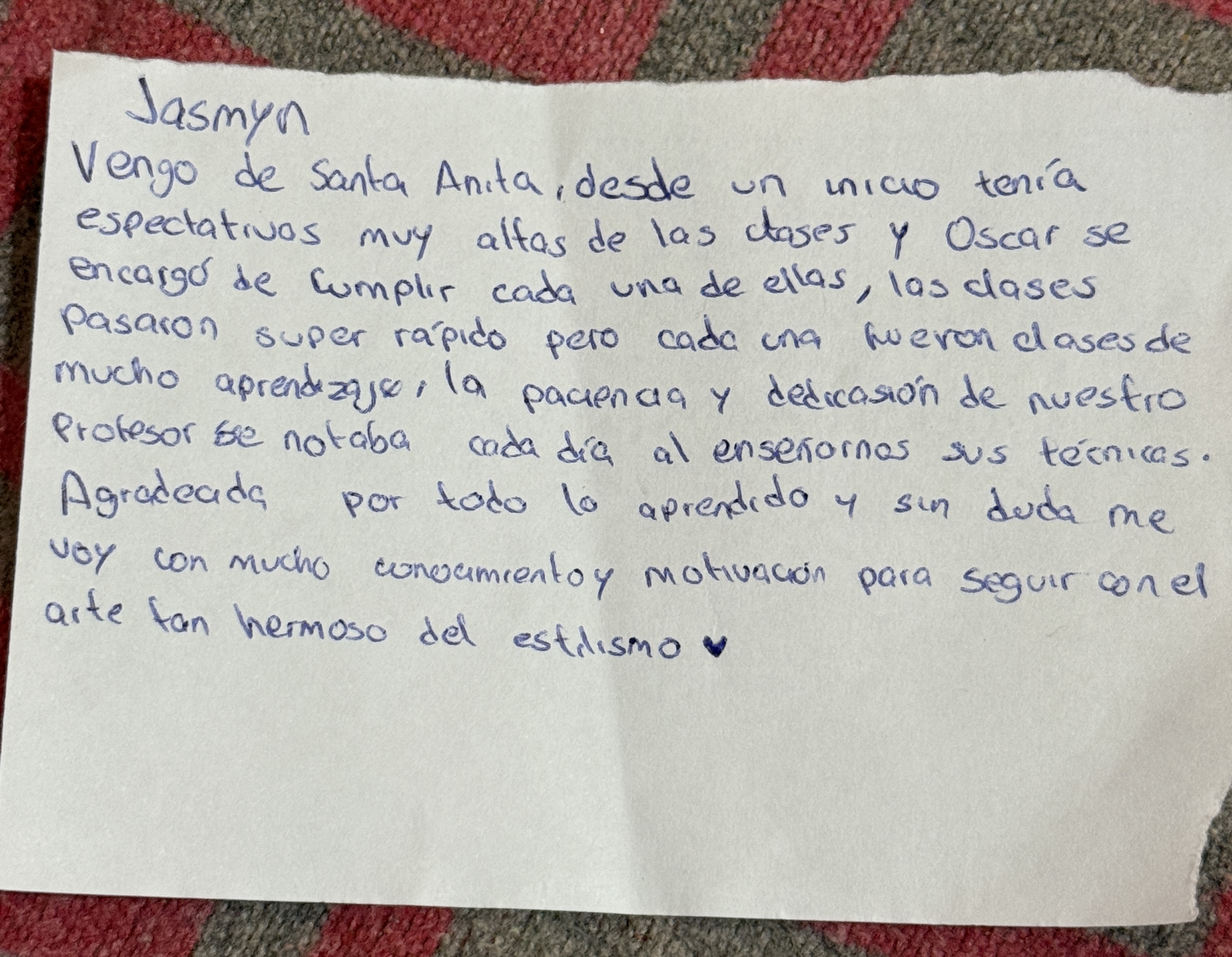 Foto del testimonio