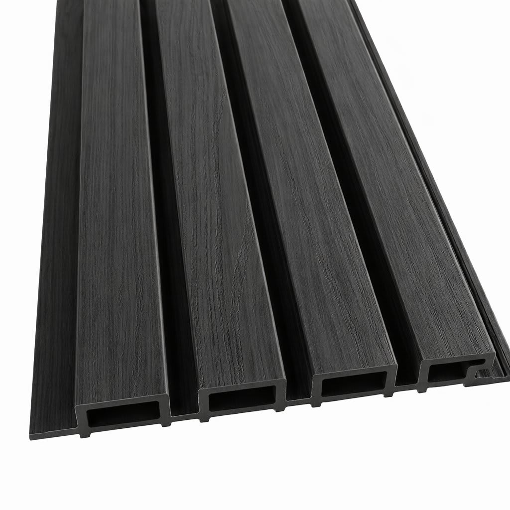 Sleek WPC Wall panels and a natural wood-grain finish, perfect for outdoor flooring, patios, terraces, facades, modern architectural cladding, or DIY renovation projects.