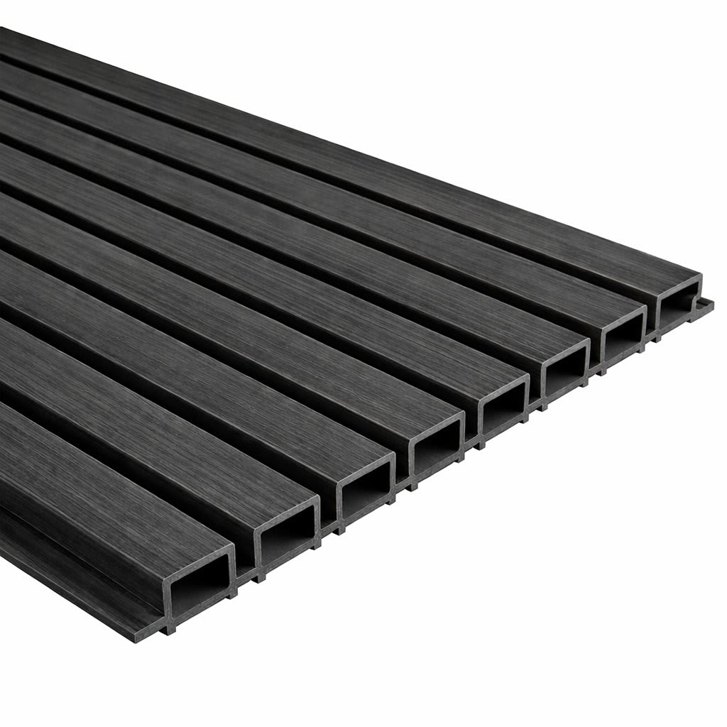 Sleek WPC Wall panels and a natural wood-grain finish, perfect for outdoor flooring, patios, terraces, facades, modern architectural cladding, or DIY renovation projects.