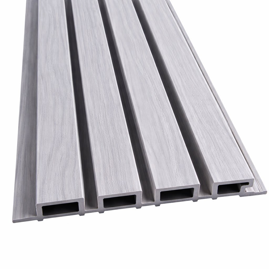 Sleek WPC Wall panels and a natural wood-grain finish, perfect for outdoor flooring, patios, terraces, facades, modern architectural cladding, or DIY renovation projects.