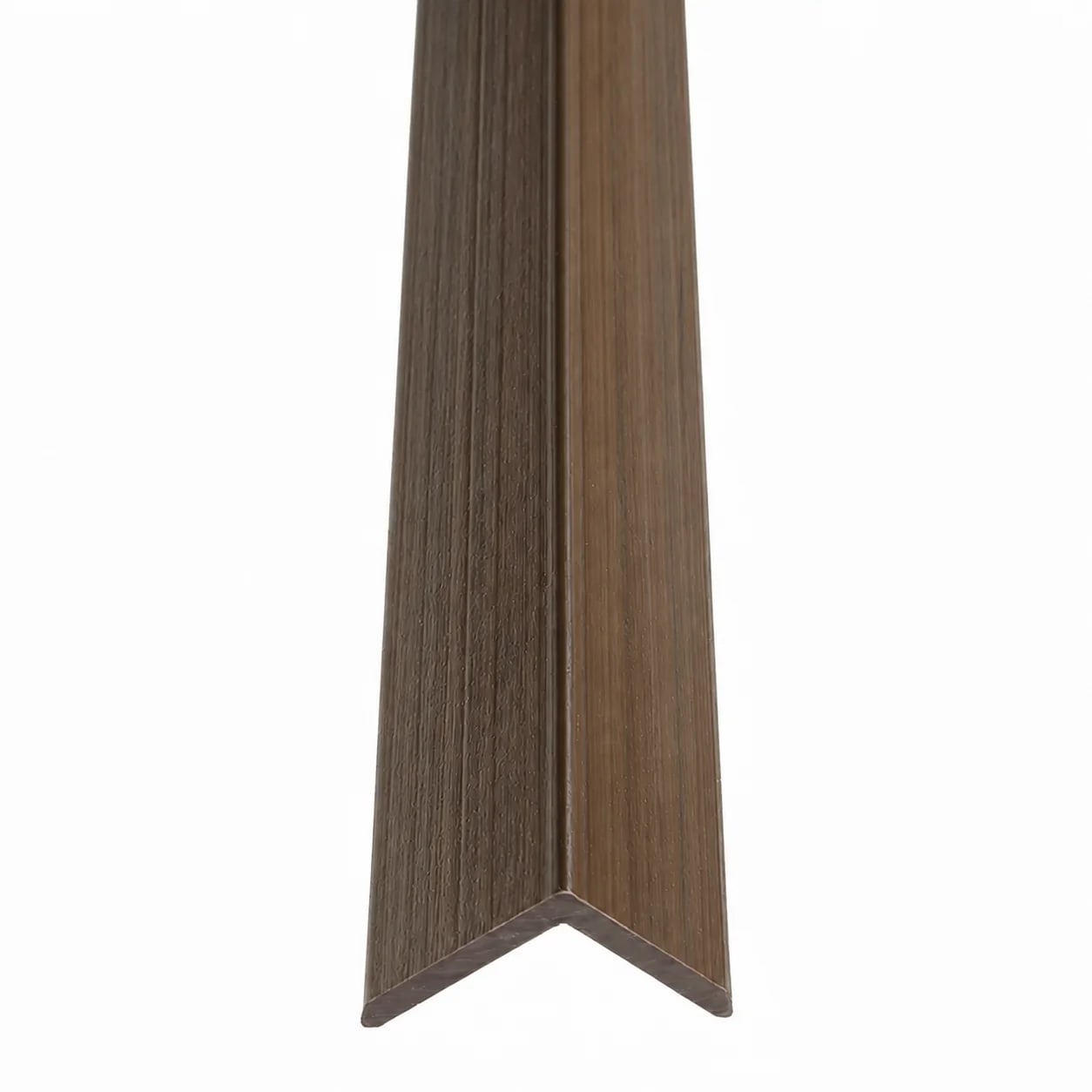 Oak WPC L-angle outside corner trim with 3D wood-grain finish