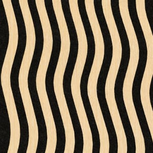 Wavy acoustic white oak wpc wall panels create an organic, high-contrast abstract background with visible grain. Stylish retro optical pattern suitable for design, packaging, wallpaper, sound absorbing, and interior decor projects.