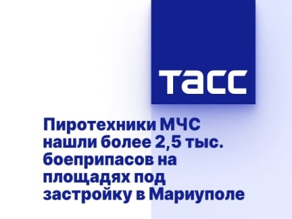 Пиротехники МЧС нашли более 2,5 тыс. боеприпасов на площадях под застройку в Мариуполе