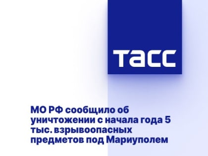 МО РФ сообщило об уничтожении с начала года 5 тыс. взрывоопасных предметов под Мариуполем