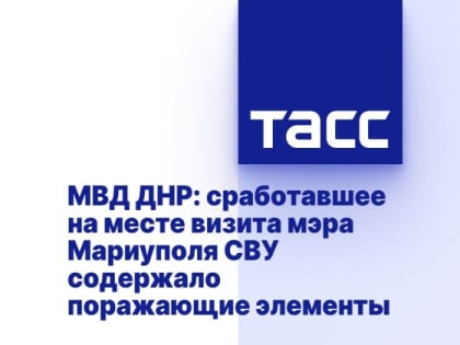 МВД ДНР: сработавшее на месте визита мэра Мариуполя СВУ содержало поражающие элементы