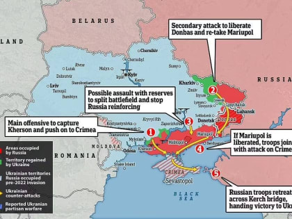 Прогноз наступления ВСУ, с целью "разорвать войска России на Украине на 2 части"