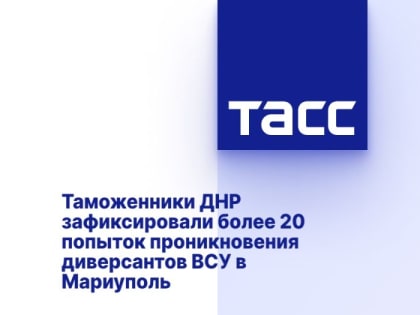 Таможенники ДНР зафиксировали более 20 попыток проникновения диверсантов ВСУ в Мариуполь