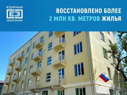 В ДНР и ЛНР «Единый заказчик» восстановил более двух миллионов квадратных метров жилья Строителями уже полностью отремон