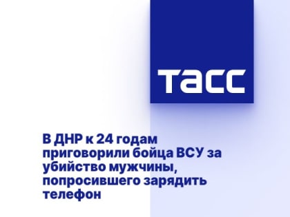 В ДНР к 24 годам приговорили бойца ВСУ за убийство мужчины, попросившего зарядить телефон