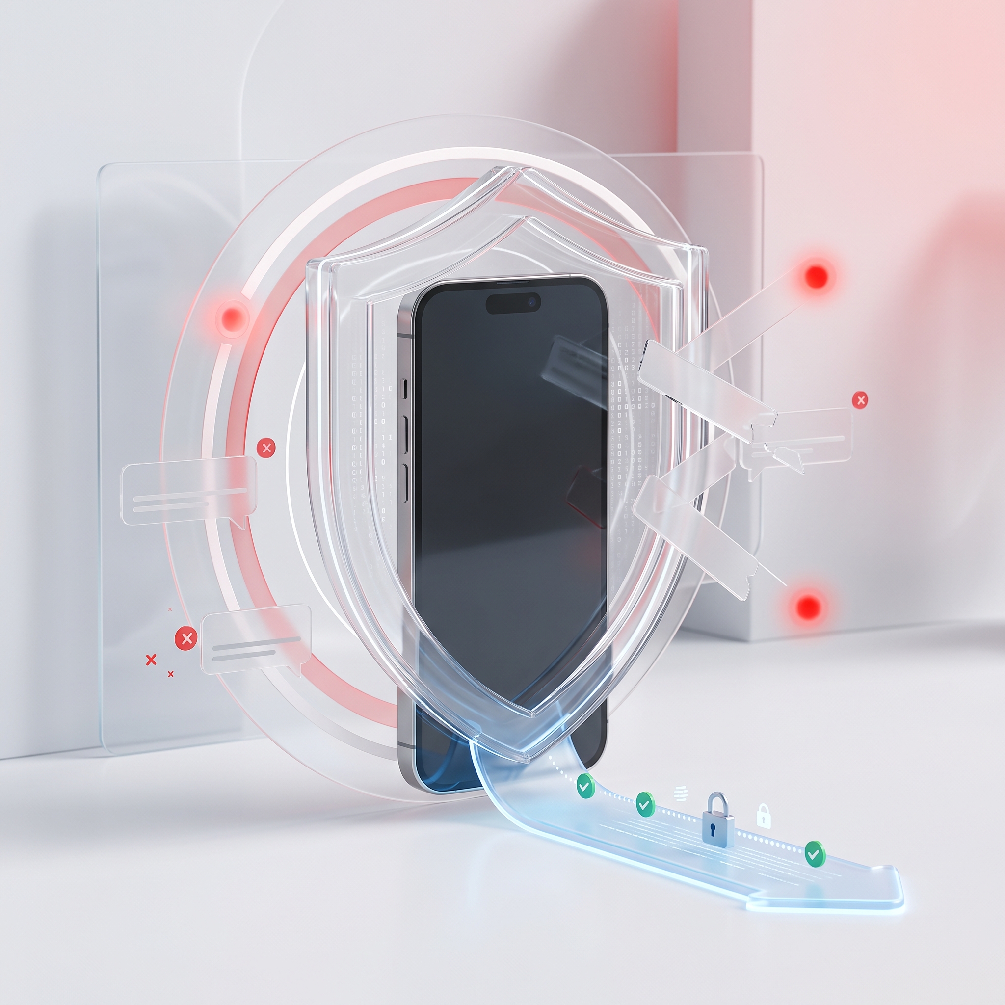 Digital banking safety shield visual