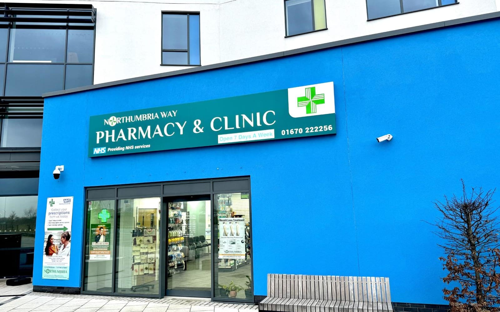 Northumbria Way Pharmacy & Clinic storefront in Cramlington
