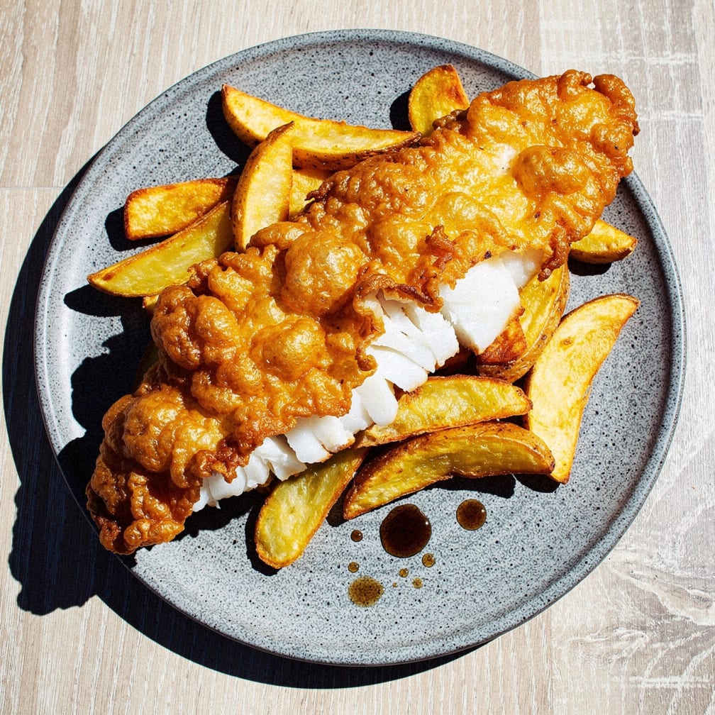 Beer-battered cod & chips