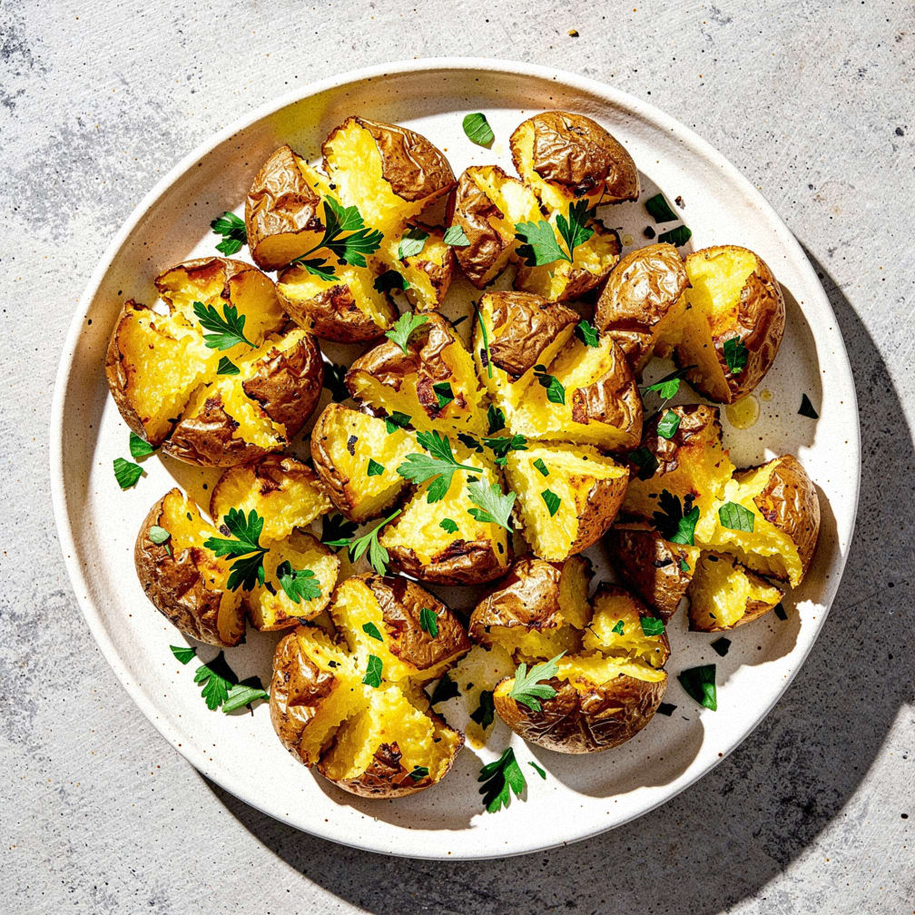 Crispy smashed potatoes