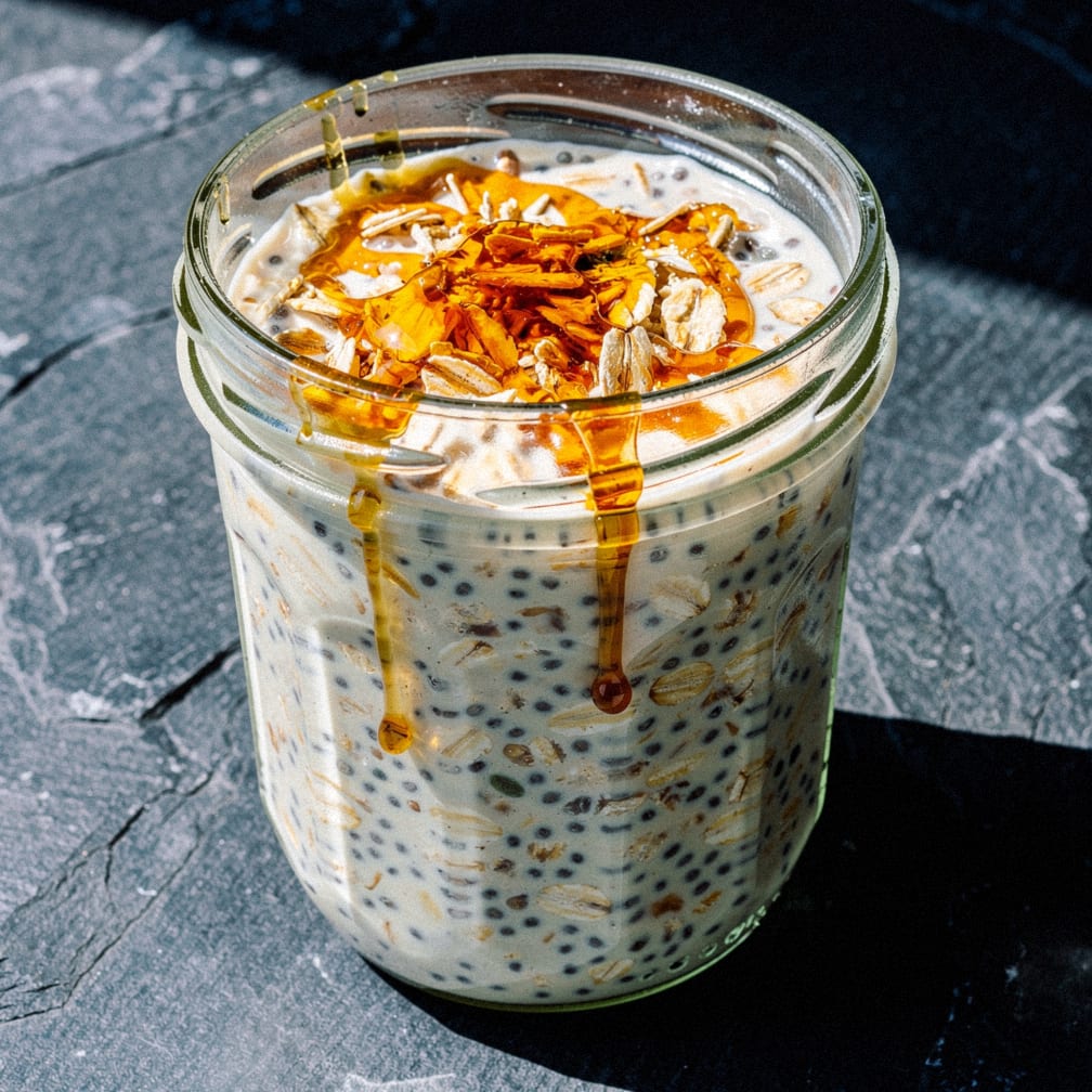 Soya milk protein overnight oats