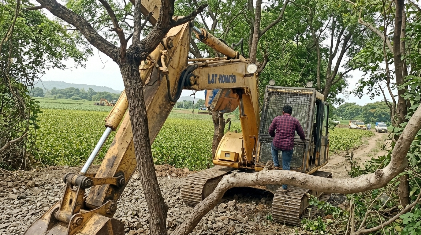நீதிமன்ற வழக்கில் உள்ள நிலத்தில் அத்துமீறி பணிகள் நடைபெற்றதாக குற்றச்சாட்டு.
