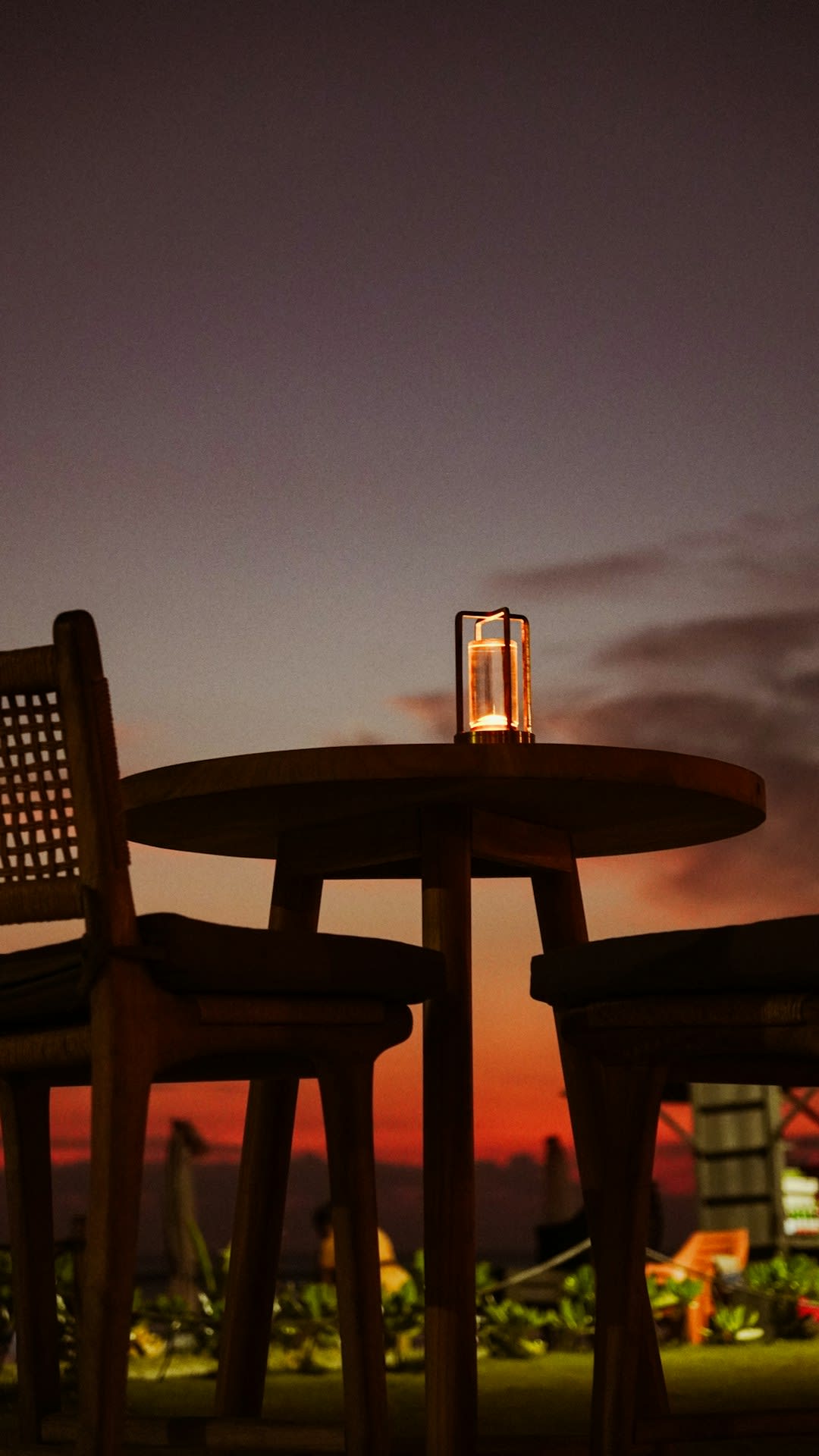 Lantern on table