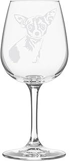 Etched Laser Art Personalized Dog Themed Etched Wine Glass - Custom Dog Breed Wine Glasses, Ideal for Pet Lovers, Unique Birthday Gift for Men & Women, Personalized Gift - Chihuahua, 12.75 oz product image