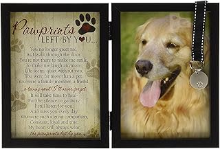 Pawprints Pet Memorial Frame with Pawprints Left by You Poem- Touching Dog Sympathy Gift for Pet Loss Remembrance product image